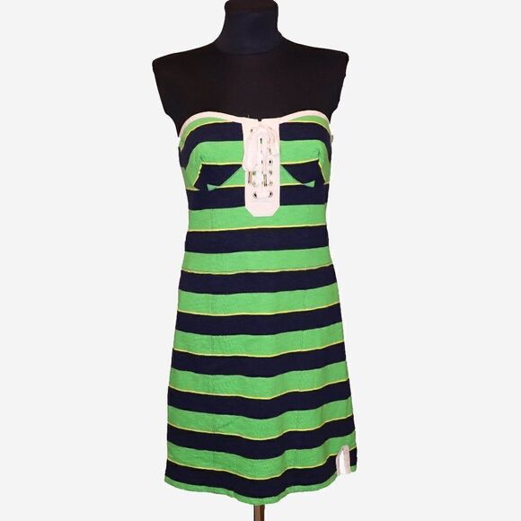 NWT Juicy Couture Y2K Bustier Striped Mini Dress - Picture 1 of 7